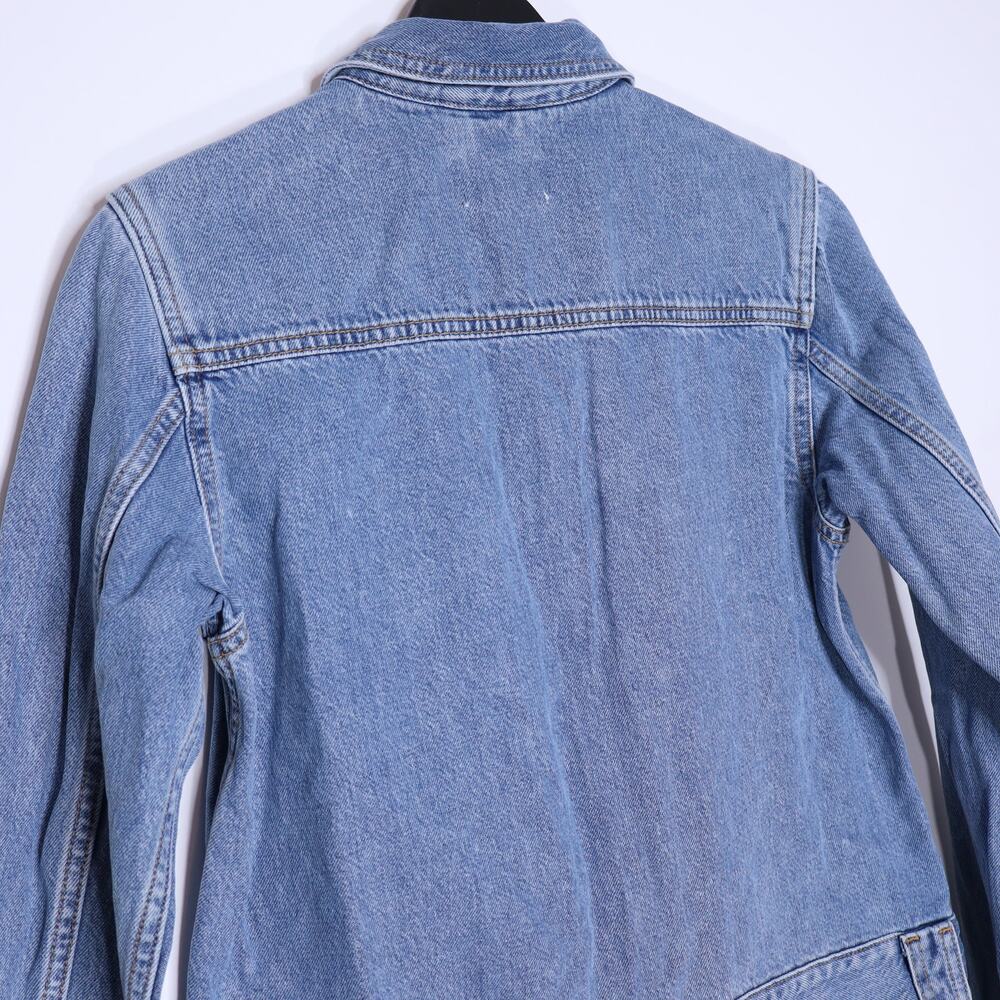 GANNI Washed Denim Long Sleeve Mini Dress Indigo Long Sleeve Women's 36/ US 4 - Picture 7 of 9